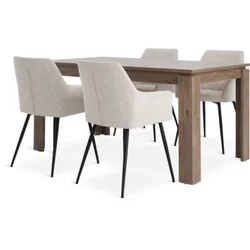 VEDDE D160 sto divlji hrast + 4 PURHUS prljavo bela/crna