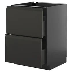 METOD / KNIVSHULT Pod.element, 2fronta/2vis.fioke, Crnosiva/Upplöv boja antracita, mat, 60x60 cm
