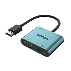 Adapter 4u1 hdmi 2k 30hz na hdmi 2k 60hz + vga 2k 60hz + usb type-c 5v + jack 3.5mm 17cm (otn-5166hv) onten ( AD454 )