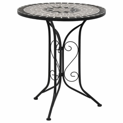 Bistro stolić s mozaikom sivi 60 cm keramički