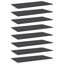 Police za knjige 8 kom sive 80 x 20 x 1,5 cm od iverice