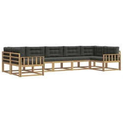 Set vanjskih sofa s jastukom 7 pcs Bijela i antracit
