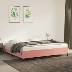 Okvir za krevet bez madraca ružičasti 200x200 cm baršunasti