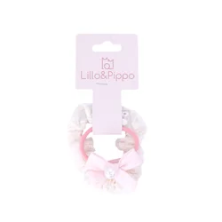 Lillo&Pippo, gumice za kosu leptirić 2/1, roze
