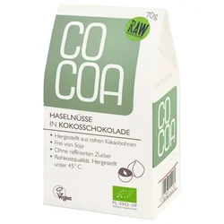 Cocoa+ KAKAV Organski lešniki v kokosovi čokoladi 70 g