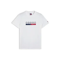 Tommy Jeans Majica DNA mornarska/češnjevo rdeča/bela