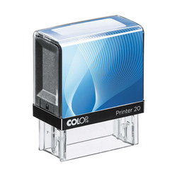 Štampiljka Colop Printer 20, črno-modro ohišje-vaš odtis v ceni (38x14mm)