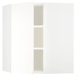 METOD Ugaoni zidni element s policama, bela/Vallstena bela, 68x80 cm