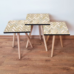 Hanah Home Set klub stočića 3Shp53, 3 komada, Narandžasta