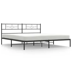 Vidaxl Kovinski posteljni okvir z vzglavjem črn 193x203 cm