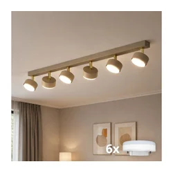 Brilagi - LED RGB prigušiva spot svetlo MONO 6xGX53/14W/230V Wi-Fi Tuya bež/zlatna