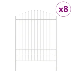Vrtna Ograda 8 pcs Bijelo 170 x 225 cm Čelik s prahom premazan