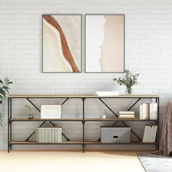 Konzolni stol boja hrasta sonome 200x30x75 cm od drva i željeza