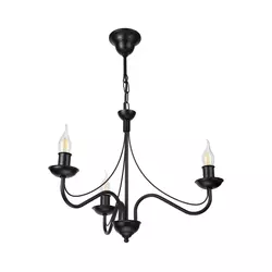 Luster na lancu ANTON 3xE14/15W/230V crni