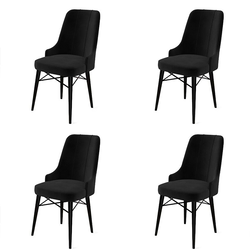 Hanah Home Set stolica Pare, 46x94x46 cm, 4 komada, Crne