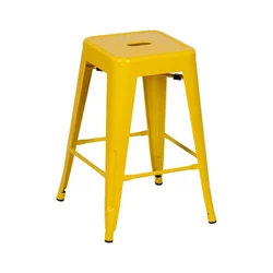 Rumeni kovinski barski stoli v kompletu 2 ks (višina sedeža 61 cm) – Ixia