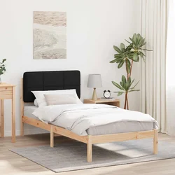 Posteljni okvir z oblazinjenim vzglavjem Črna 80 x 200 cm