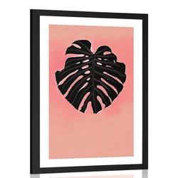 Plakat s paspartujem črn list monstere - 30x45 no frame