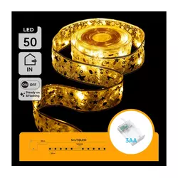 Aigostar - LED lanac 50xLED/3xAA 5m topla bela zlatna