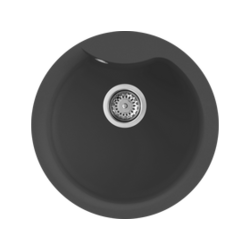 Granitna sudopera sa jednim koritom okrugla - EGO Round fi 48.5cm - nero metal 70 - Elleci
