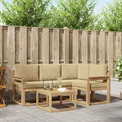 Set vanjskih sofa 5 kom. Bijela i bež
