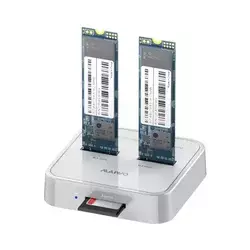 MAIWO USB Docking station 2xM.2 (SATA i NVME) K3016SD sivi