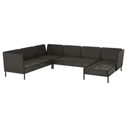 VITTSKÄR Modularna ugaona sofa za 5 osoba, napolju/plastični ratan tamnosiva
