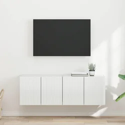 TV zidni ormar Zidne 2 pcs Visoki sjaj bijela 59,5 x 31 x 40 cm