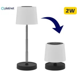 LED prigušiva spoljašnja punjiva stona lampa LED/2W/5V IP44 1200 mAh siva