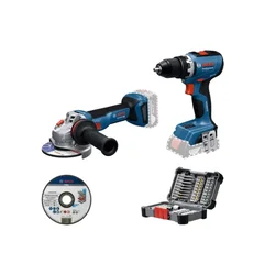 BOSCH PLAVI ALAT akumulatorski set Bosch GSR 18V-65 + GWS 18V-11 + 45-delni set bitova, 0615A50091