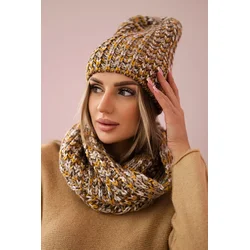 Womens fleece set Merry K202 brown + mustard