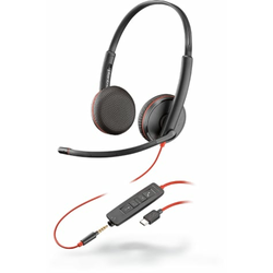 POLY Blackwire 3225 Slušalice Obruč za glavu 3,5 mm priključak USB Tip-C Crno