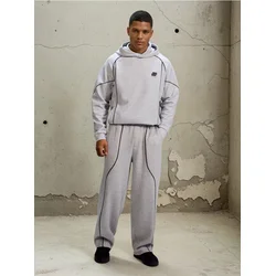 Sinsay - Wide leg pantalone sa kontrastnim paspulom - svetlo siva