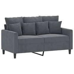 Vidaxl Dvosed temno siv 120 cm žamet