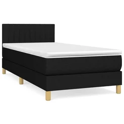Vidaxl Box spring postelja z vzmetnico črna 80x200 cm blago