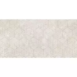 Liv Terria Light Grey Geo Decor Matt Rect 29.8x59.8cm