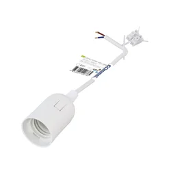 016-703 GRLO E27 S KABELOM 17 CM I REDNOM STEZALJKOM, BIJELO