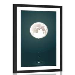 Plakat s paspartujem očarljiv mesec - 60x90 silver