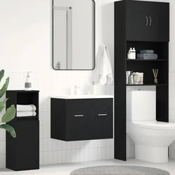 Ormarić za umivaonik u kupaonici crni hrast 60x38,5x46 cm inženjerski drvo