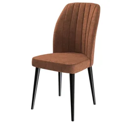 Hanah Home set trpezarijskih stolica Etra 4 kom, terakota tkanina Jerry, crne drvene noge