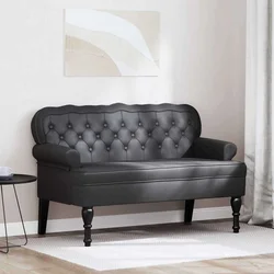 Chesterfield klupa Crna 119,5 x 64,5 x 75 cm Lažna koža