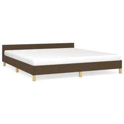 Vidaxl Posteljni okvir brez vzmetnice temno rjav 180x200 cm blago