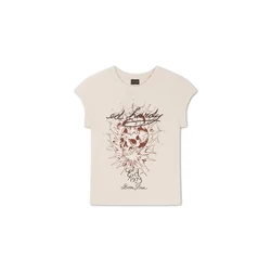 Ed Hardy Majica ecru/pikčasto rjava