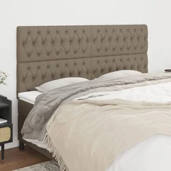 Uzglavlje boje taupe 200x7x118/128 cm tkanina