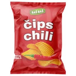 ČIPS REBRASTI CLASSIC ČILI BAŠ BAŠ 200G