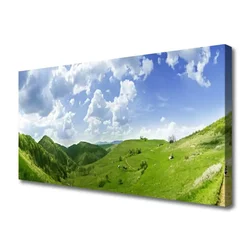 tulup.si Slika na platnu Mountain travnik narava field 140x70 cm