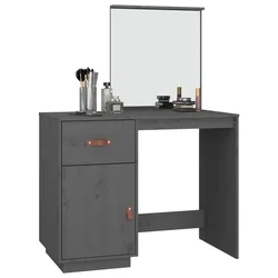 Toaletni stolić sivi 95 x 50 x 134 cm od masivne borovine