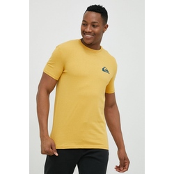 Pamučna majica Quiksilver boja: žuta, jednobojni model