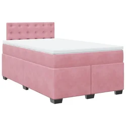 Vidaxl Box spring postelja z vzmetnico roza 120x200 cm žamet