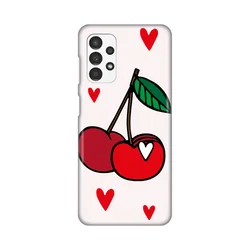 Silikonska maska za Samsung A135F Galaxy A13 4G Cherry Print bela